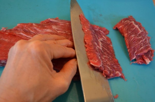 Cut the meat steak